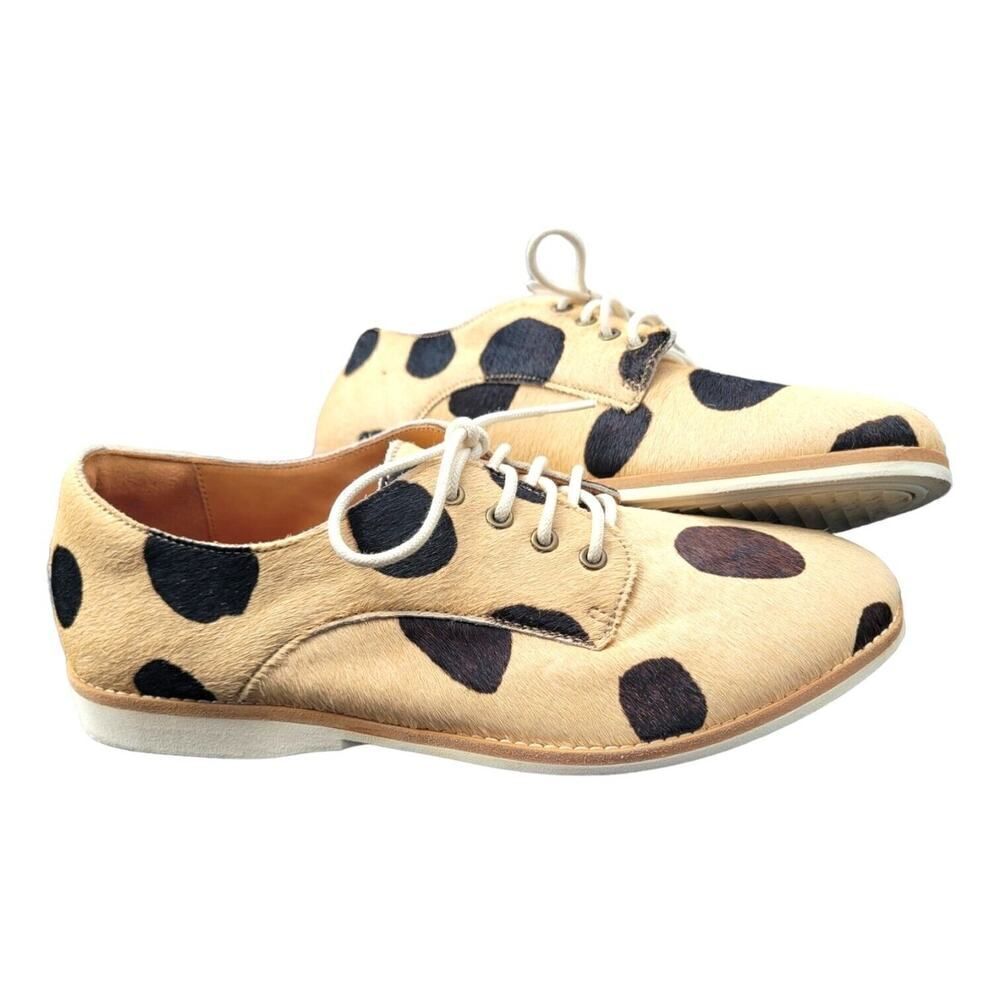 Rollie Nation Rollie Derby Pony Hair Leather Polka Dot Loafer Lace Shoe SZ 37/6